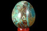 Polished Chrysocolla Egg - Peru #99467-1
